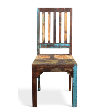 Reclaimed Wood Rustic Multicolor Chair - Set of 2