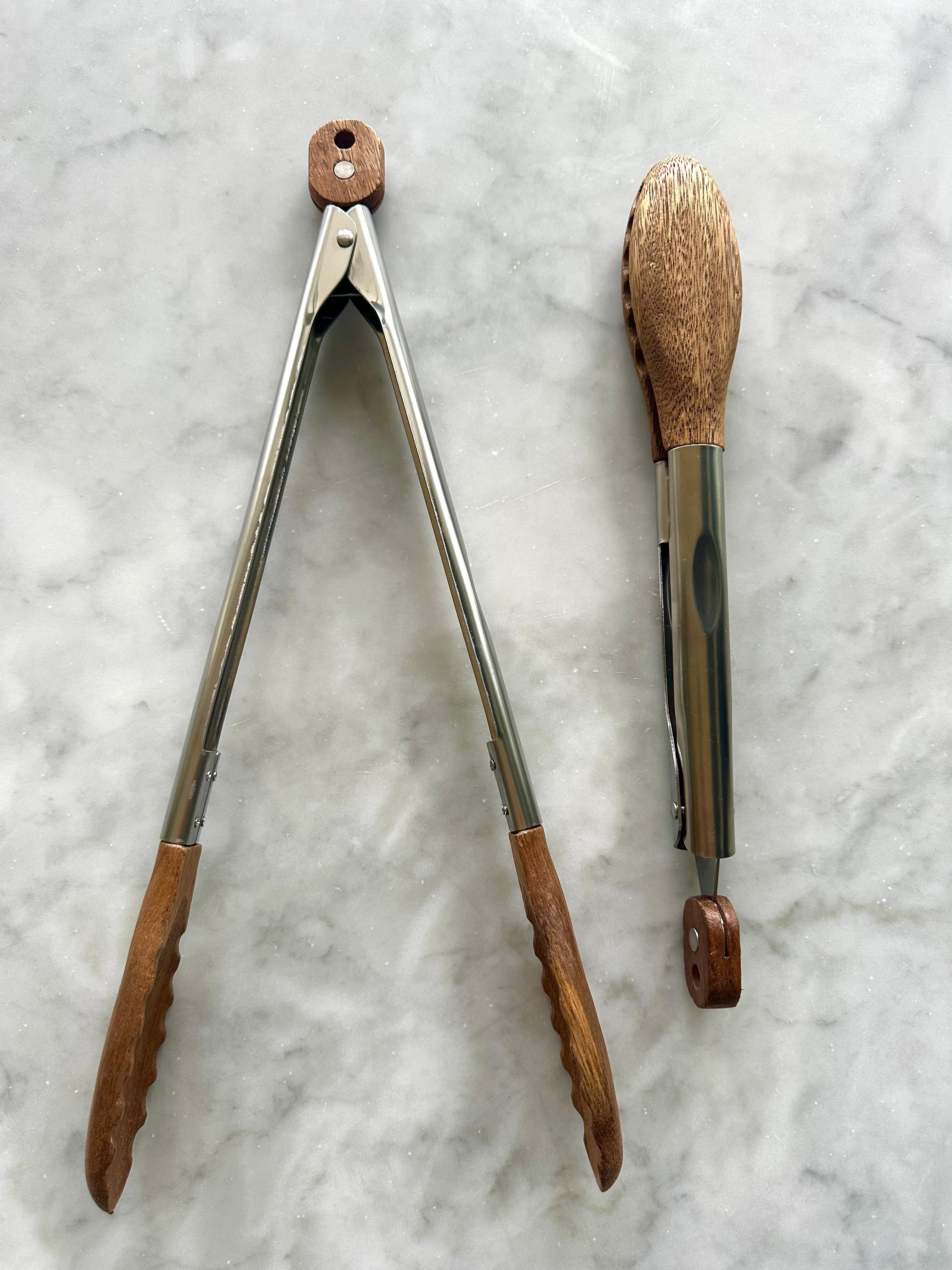 Acacia Wood Tongs - 2 Pc Set