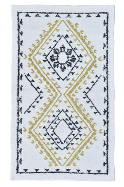 Timbergirl Yellow Black Wool and Silk Handmade Rug