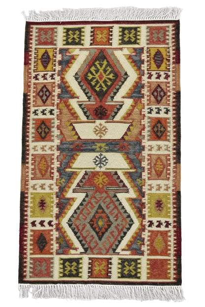 Timbergirl Kilim Rust Wool and Cotton Handmade Rug