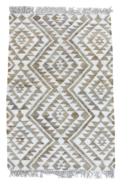 Timbergirl Kilim Beige Jute and Wool Handmade Rug