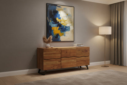 Light Acacia Live Edge Sideboard