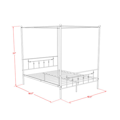 Anniston Queen Canopy Bed Frame - Black