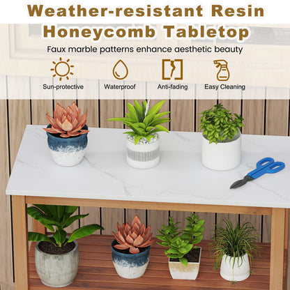Outdoor Acacia Wood Garden Potting Station