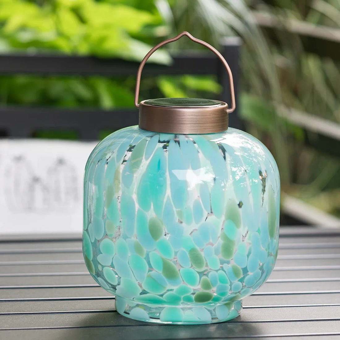 Cabin Solar Lantern 8" Handblown Glass