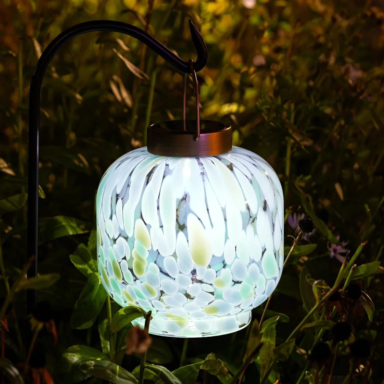 Cabin Solar Lantern 8" Handblown Glass