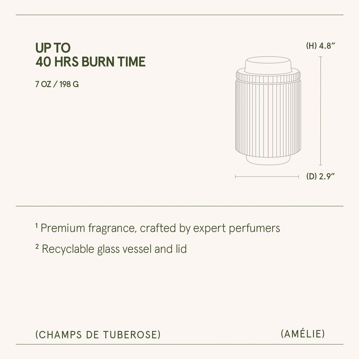 Amélie –  Champs de Tuberose Candle