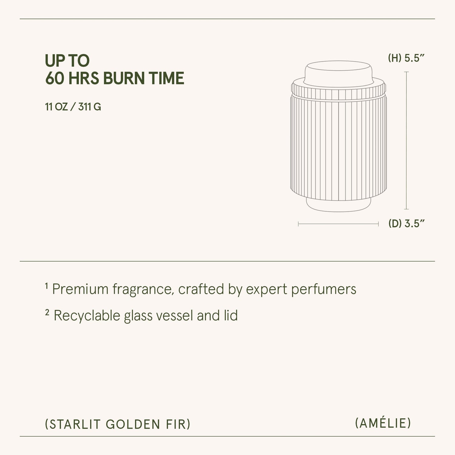 Amélie – Starlit Golden Fir 11oz Candle
