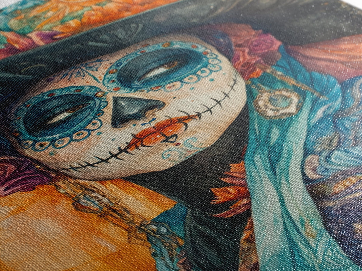 Dia De Los Muertos Framed Canvas Wall Art