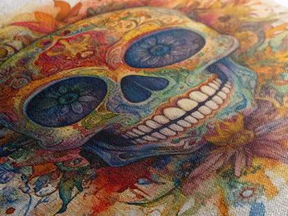 Sugar Skull Painting - Day of The Dead Framed Canvas