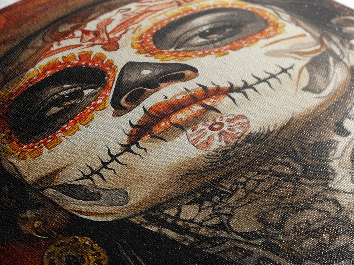 Day Of The Dead Portrait Framed Canvas Print