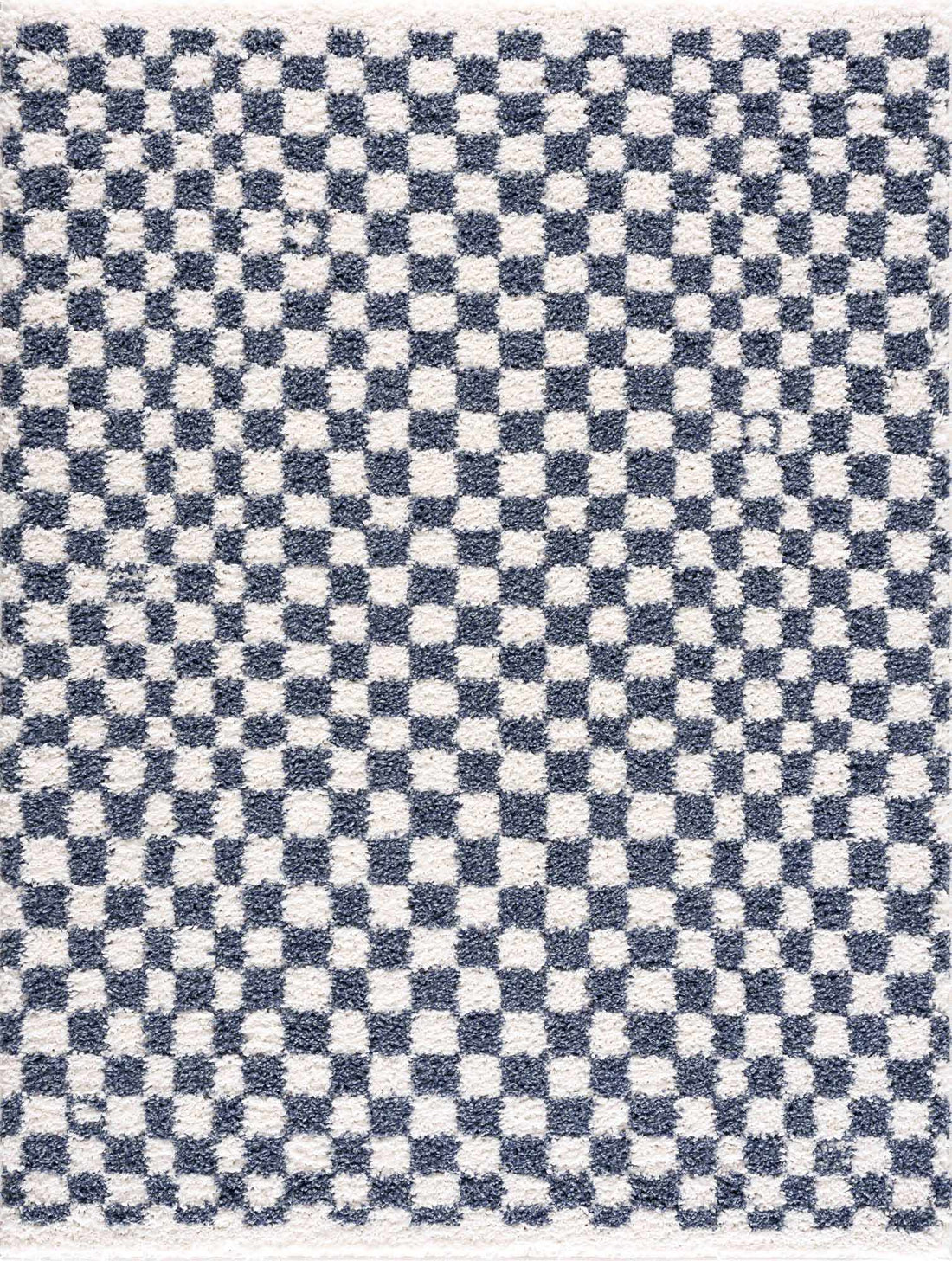 Kieu Blue &amp; White Checkered Area Rug