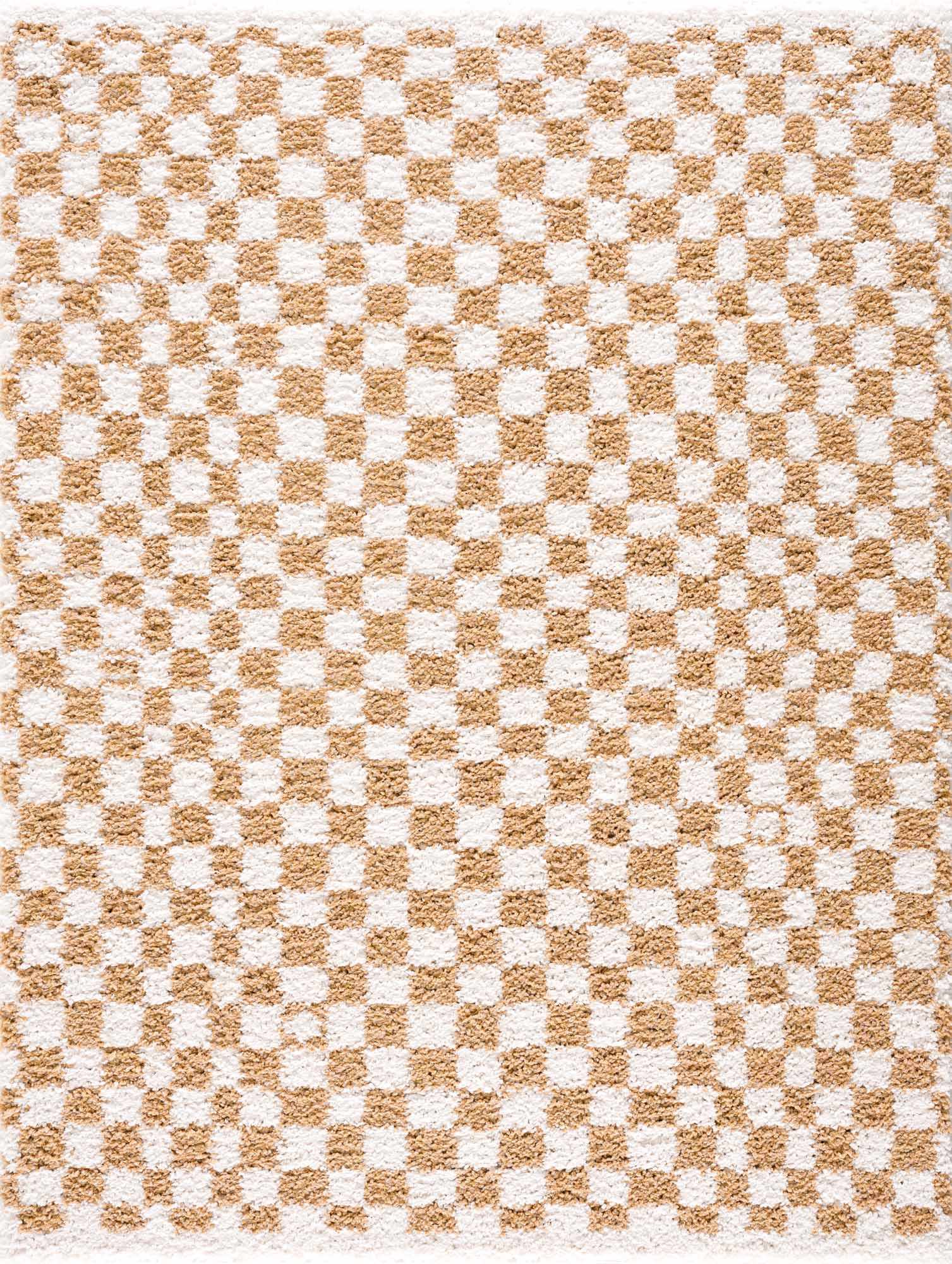 Kieu Mustard &amp; Ivory Checkered Area Rug