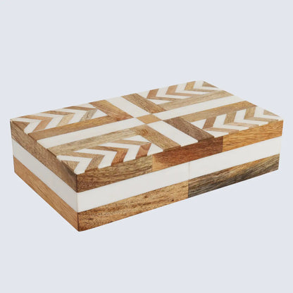 Patisserie Adorn Resin Wood Inlay Decorative Storage Box