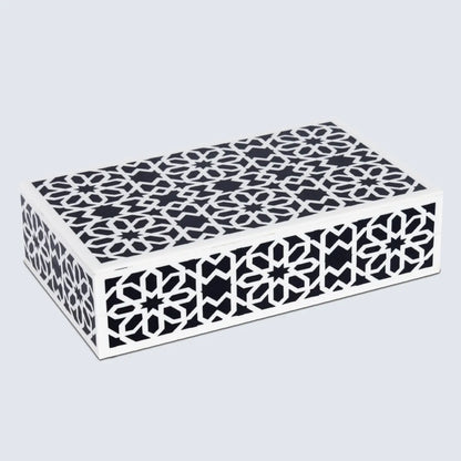 Shiraz Design Handcrafted Decorative Boxes in Black &amp; White