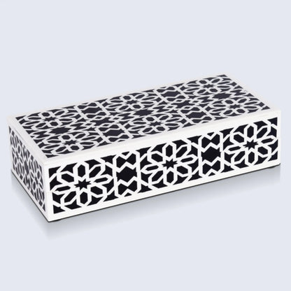 Shiraz Design Handcrafted Decorative Boxes in Black &amp; White