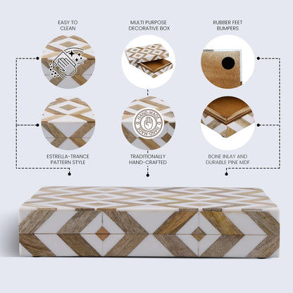 Marquet Array Wood &amp; Resin Inlay Handcrafted Decorative Boxes