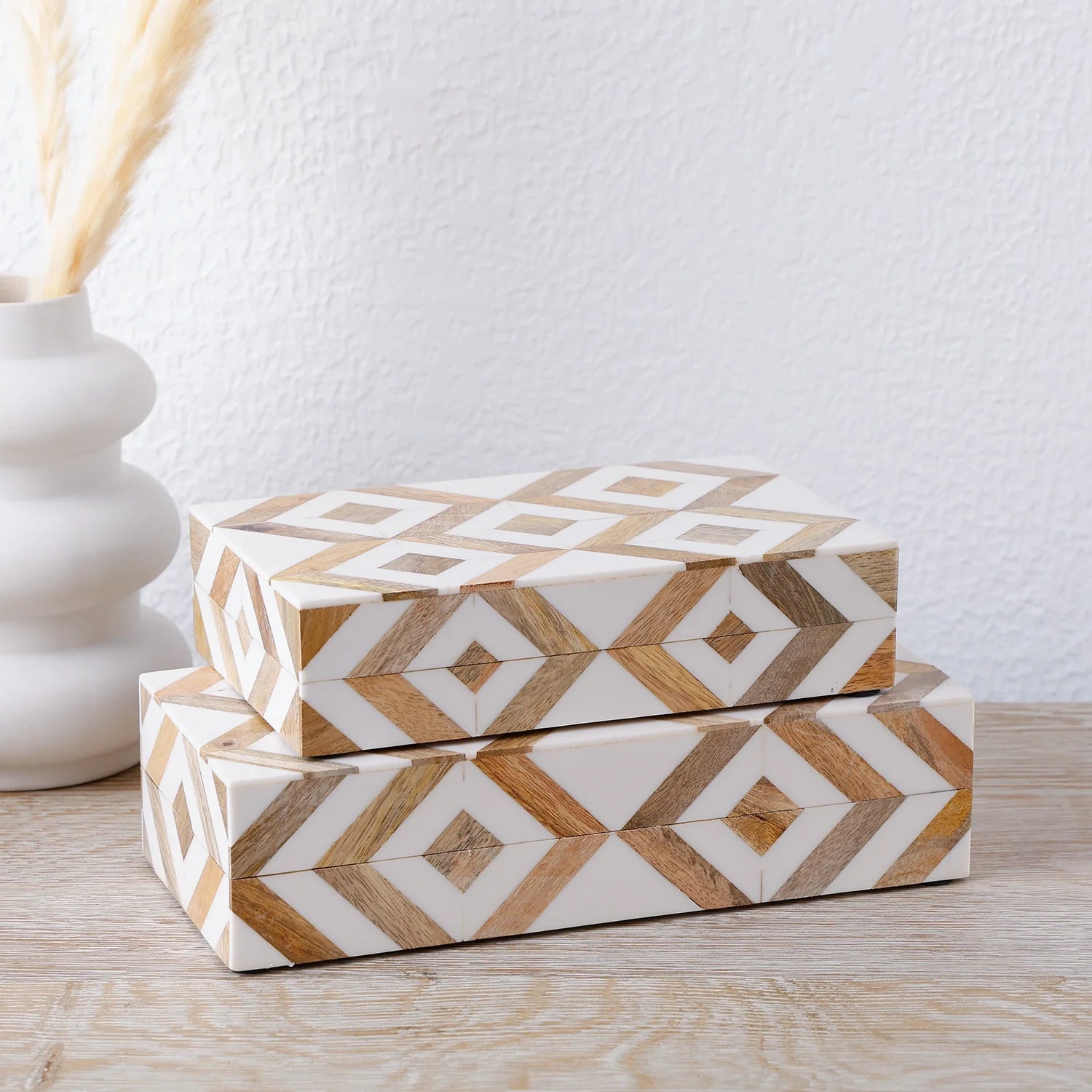 Marquet Array Wood &amp; Resin Inlay Handcrafted Decorative Boxes