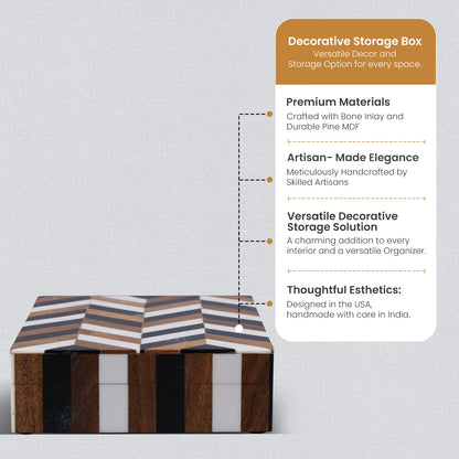 Marquet Cosmo Wood &amp; Resin Inlay Decorative Boxes