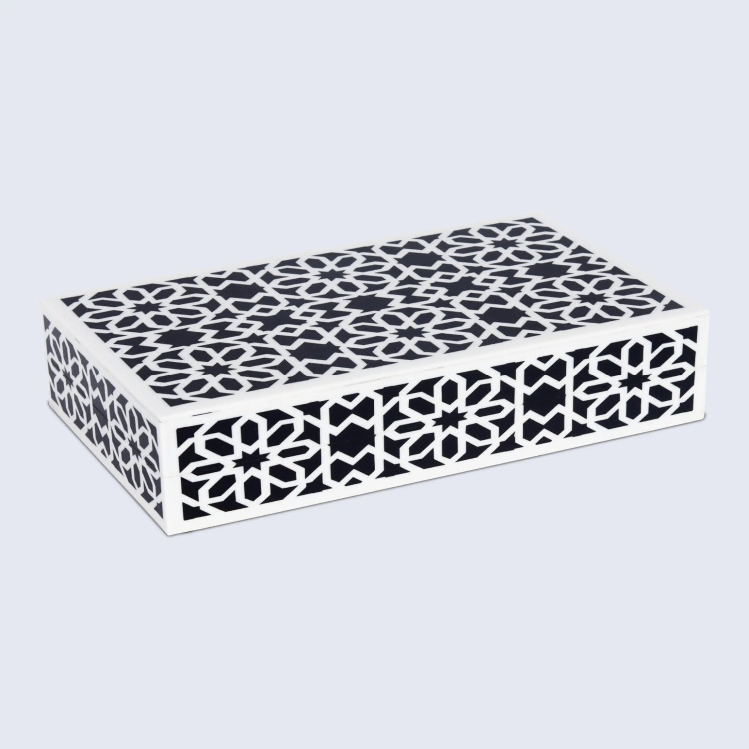 Shiraz Design Handcrafted Decorative Boxes in Black &amp; White