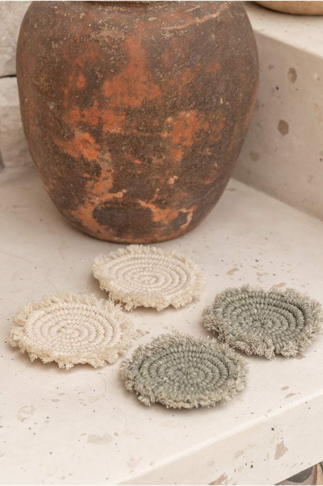 Natural Mixed Coaster Sets - 3 Colors