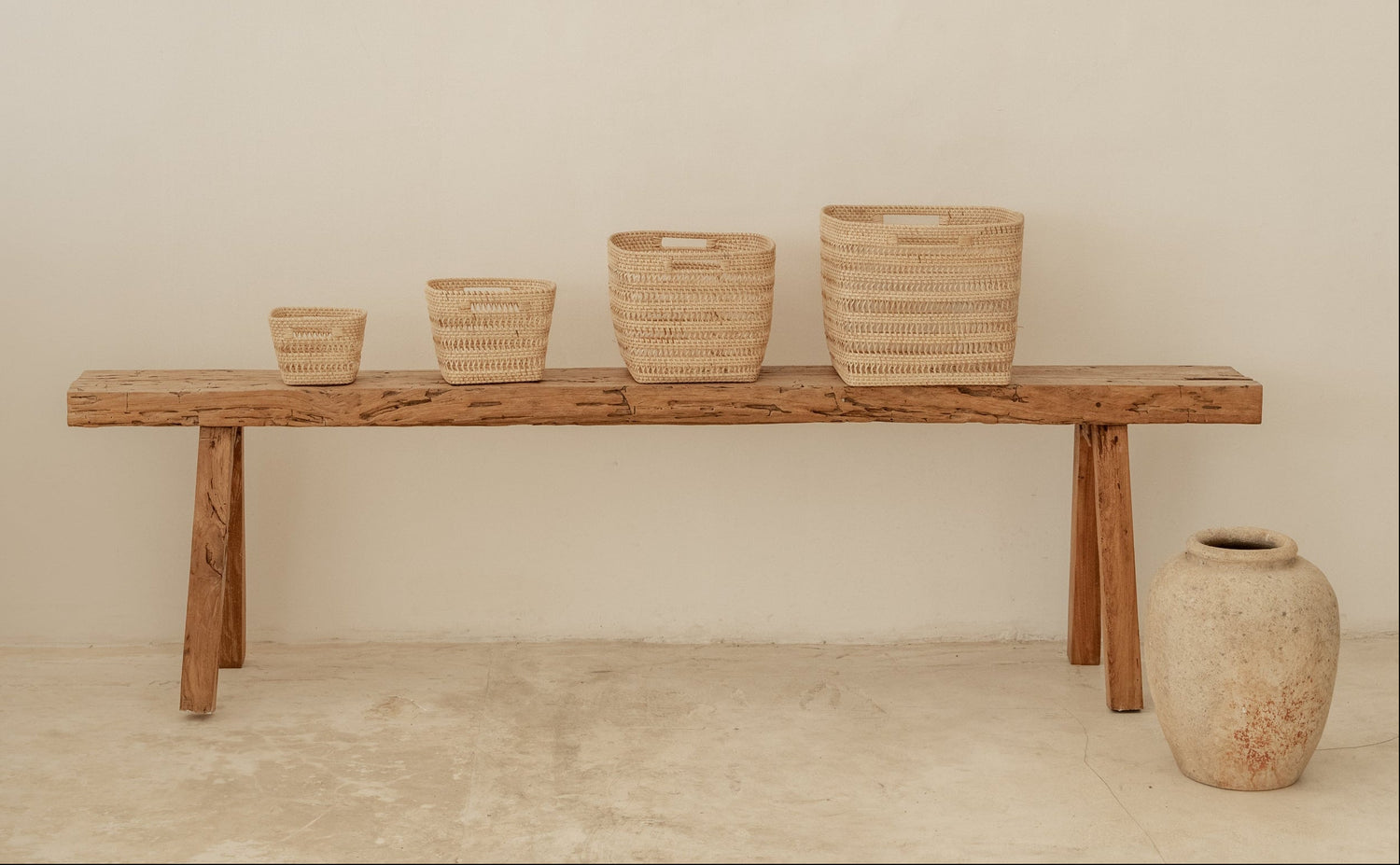 Woven Rattan Cube Storage Baskets