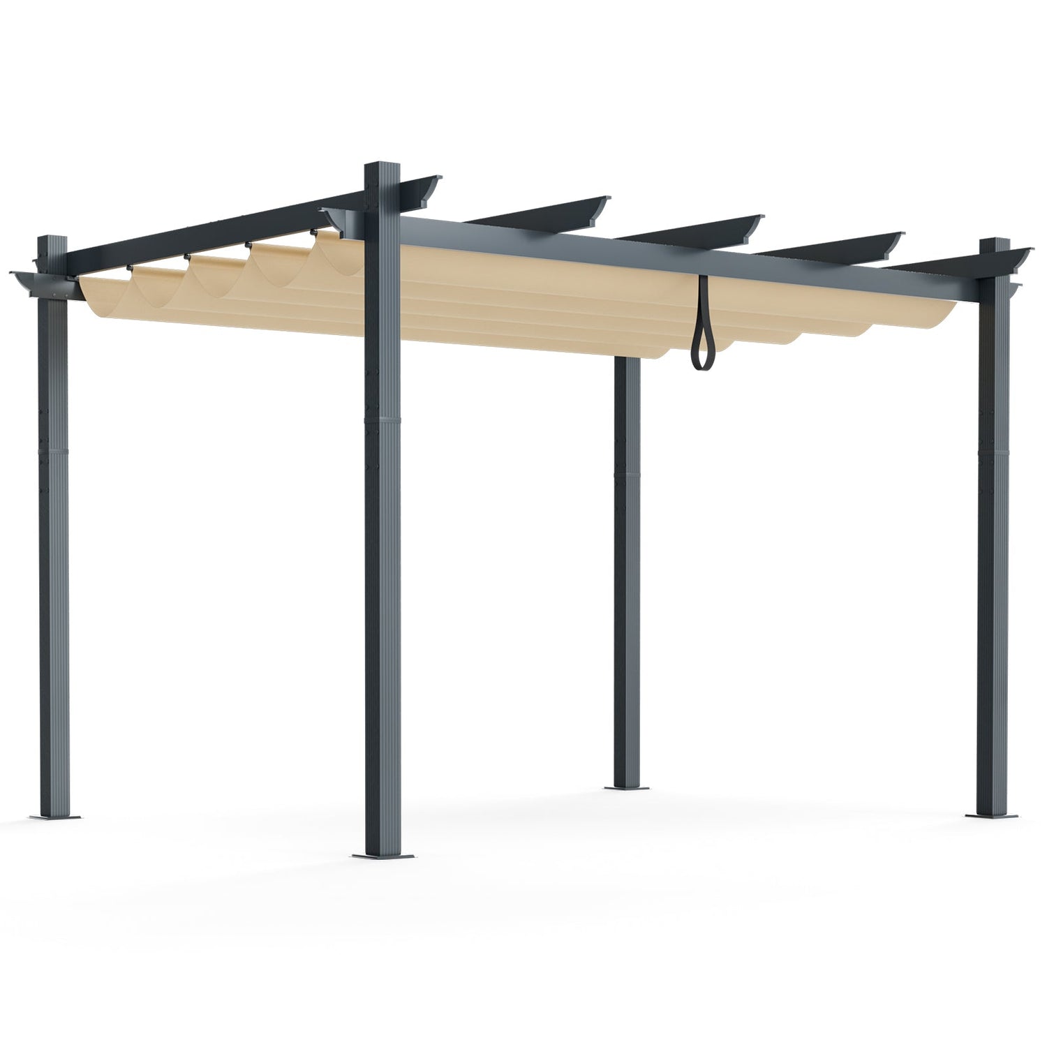 10 x 12 Feet Outdoor Pergola with Retractable Canopy - 3 Colors