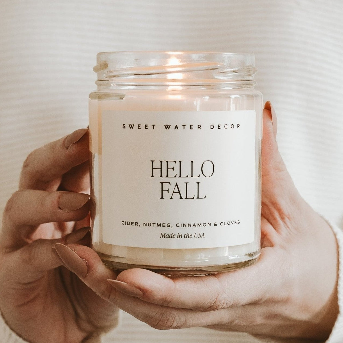 Hello Fall Soy Candle - Clear Jar - 9 oz