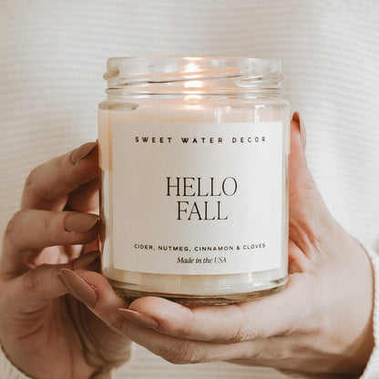 Hello Fall Soy Candle - Clear Jar - 9 oz
