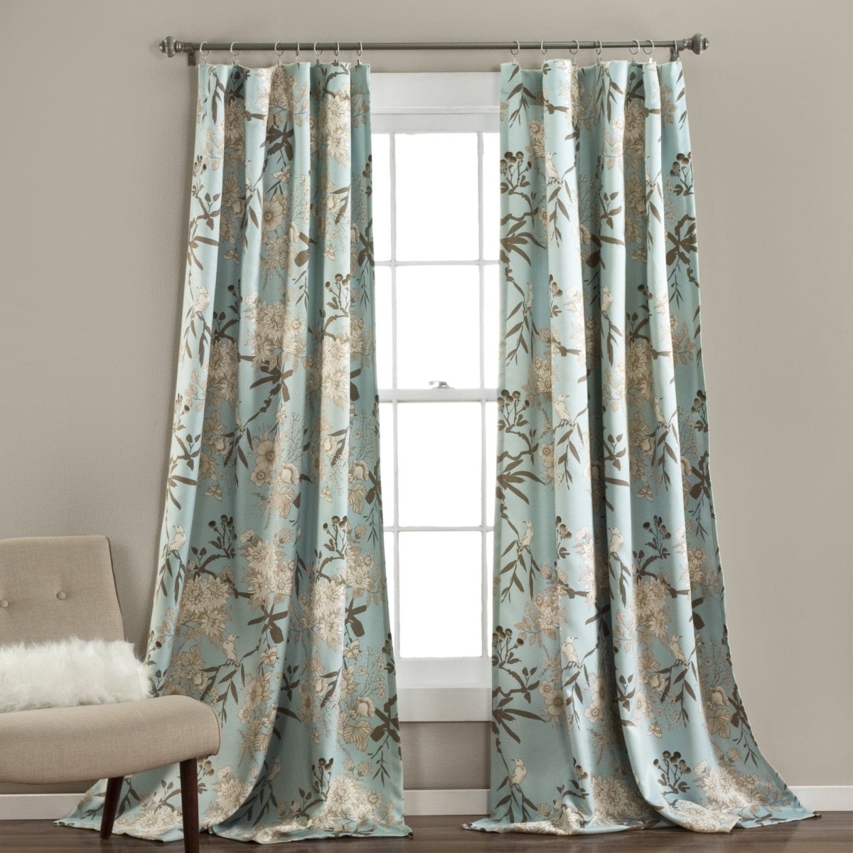 Botanical Garden Light Filtering Window Curtain Panel Sets -6 Colors
