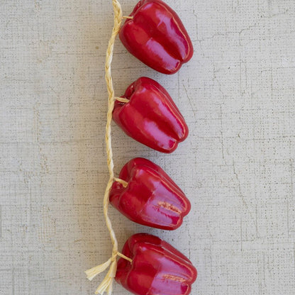 String of Artificial Red Bell Peppers