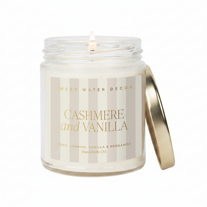 Cashmere and Vanilla Soy Patterned Candle - Clear Jar - 9 oz