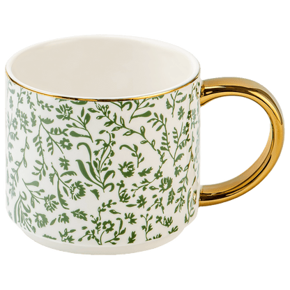 Green Ditsy Floral 14 oz Coffee Mug