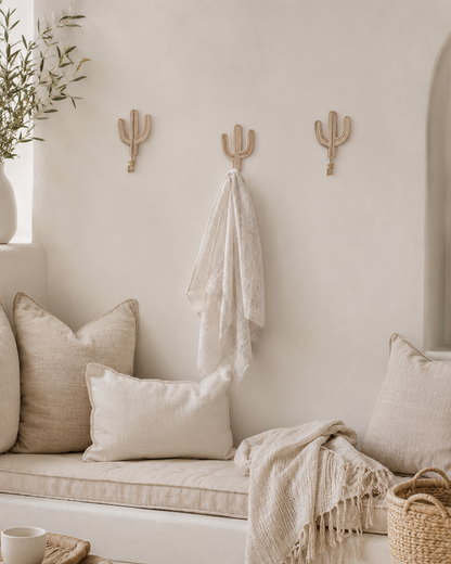 Rattan Cactus Wall Hooks