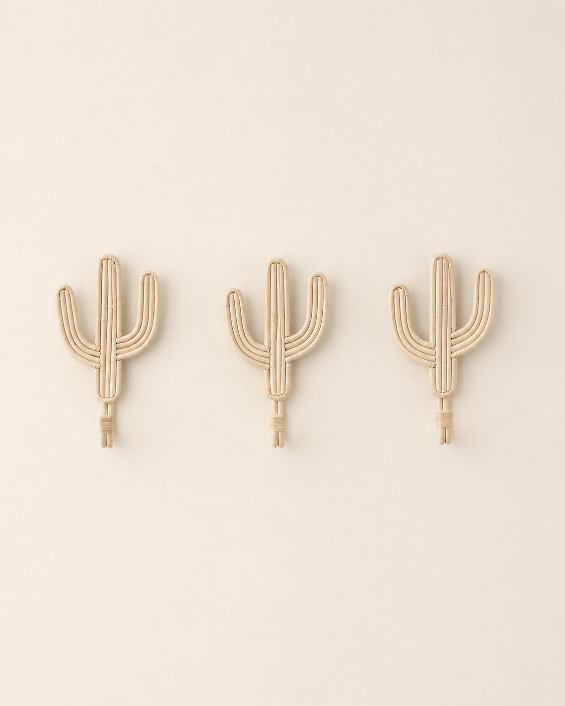 Rattan Cactus Wall Hooks