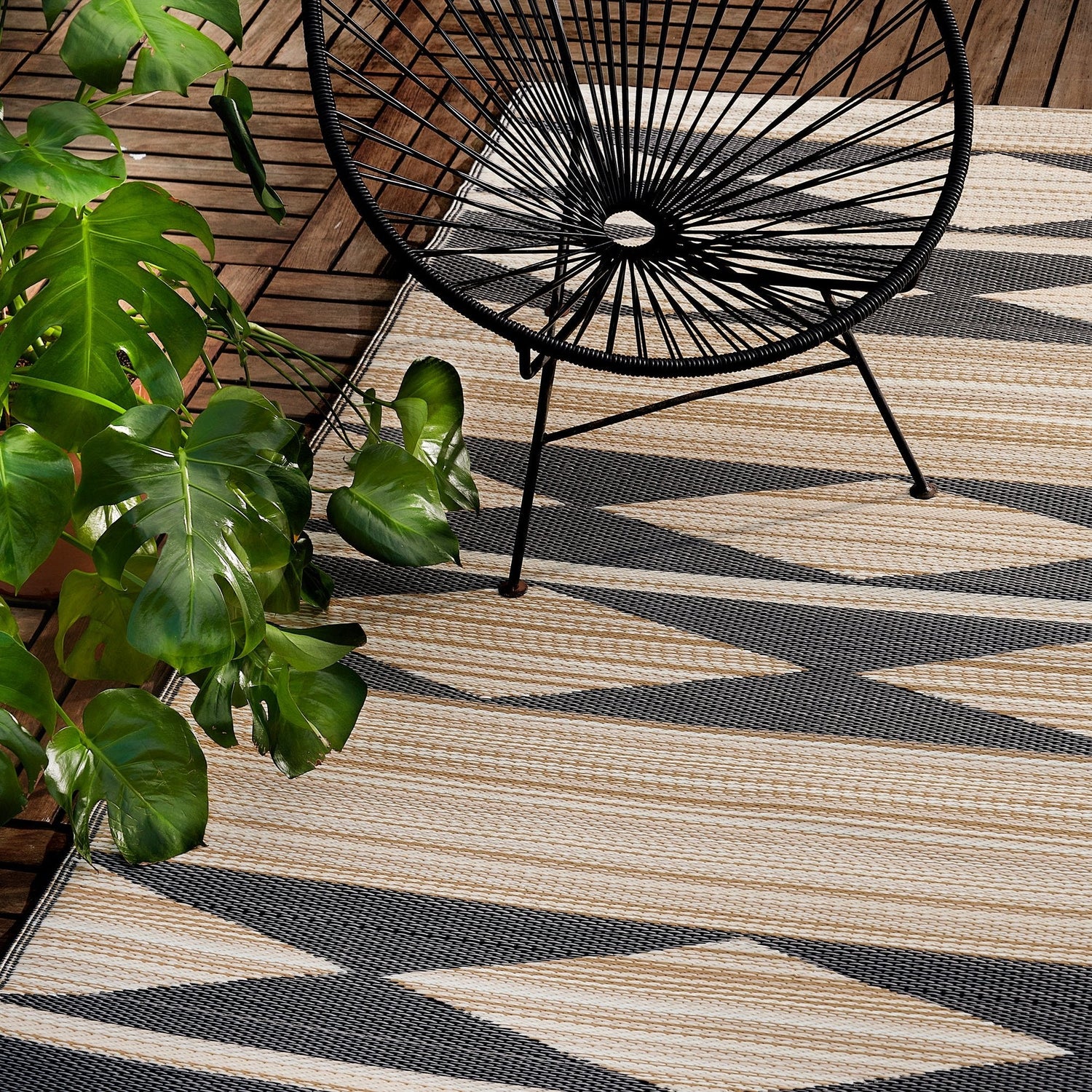 Cairo - Natural/Black Reversible Outdoor Rug