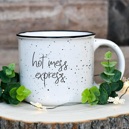 Hot Mess Express Black Rim Campfire Mug