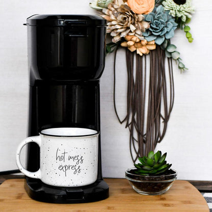 Hot Mess Express Black Rim Campfire Mug
