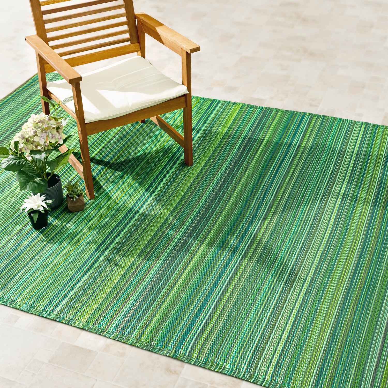 Cancun - Green Outdoor Rug for Patio