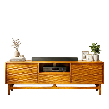Acacia Elara Solid Wood TV Stand with Storage and Cable Management - 3 Finishes