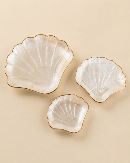 Mother of Pearl Scallop Catch-all Set of 3