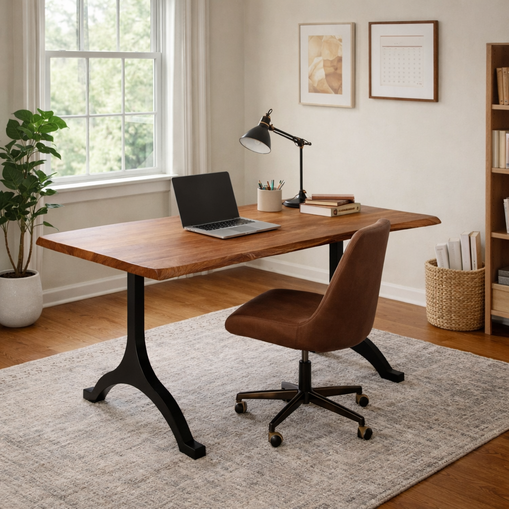 Timbergirl Phoebe Live Edge Acacia Wood Dining Table 84"
