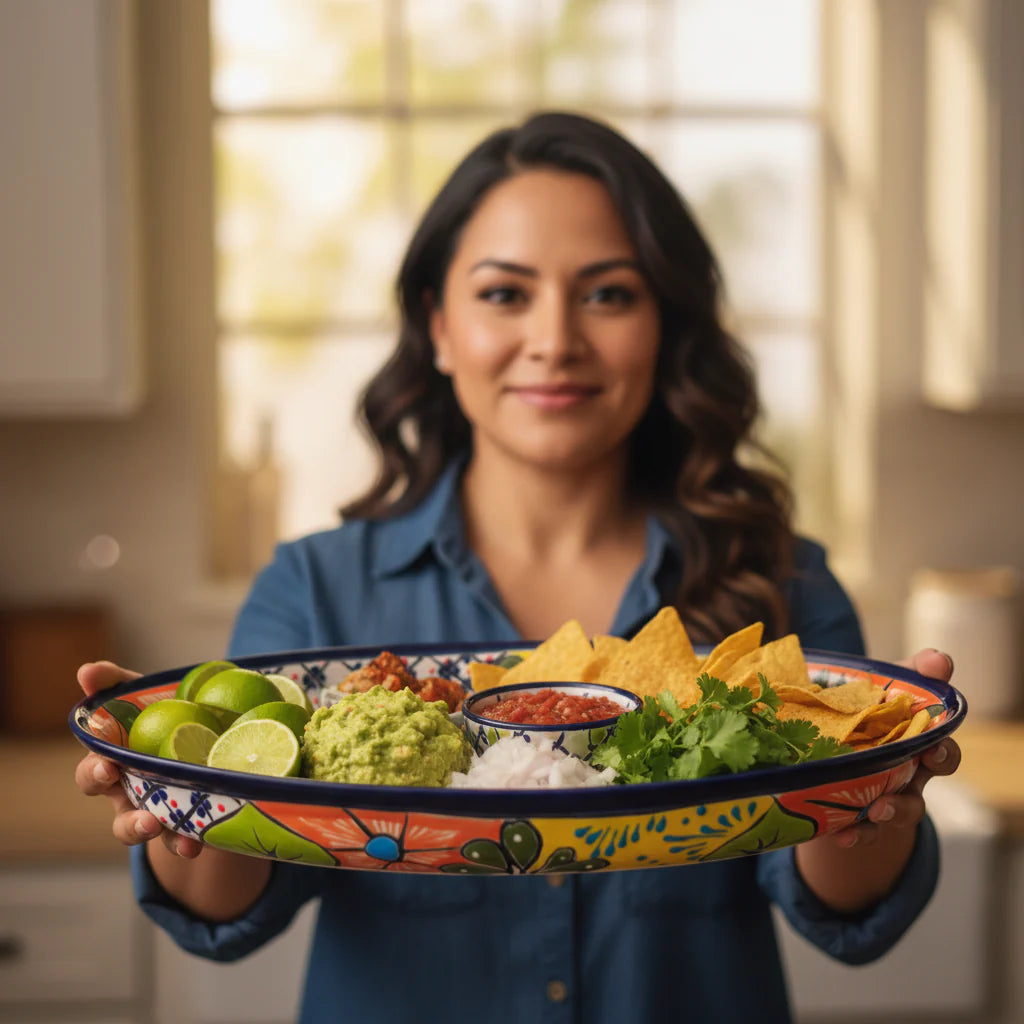 Extra Large Oval Talavera Platter | Hand-Painted Mexican Serving Dish