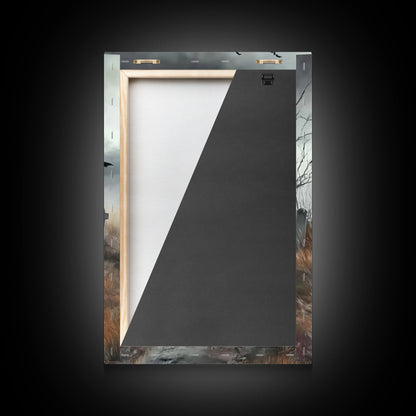 Gothic Witch in a Grave Yard Framed Canvas Print