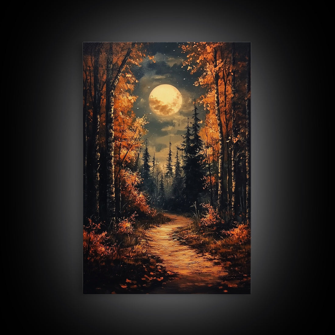 Spooky Haunted Forest Landscape Canvas Print