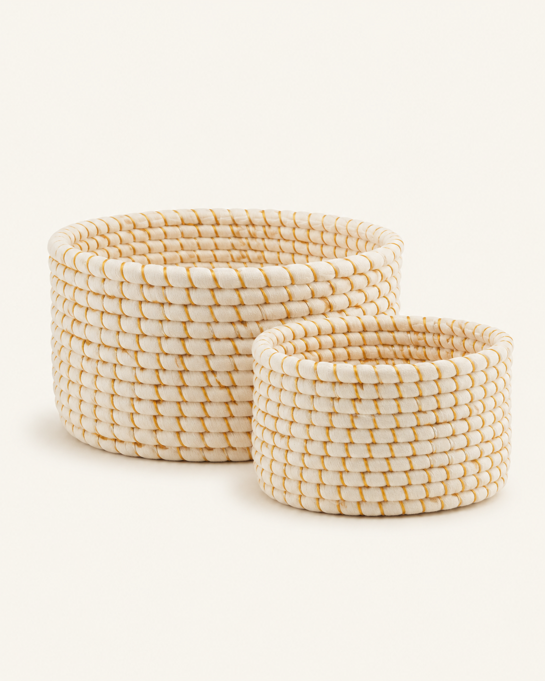 Hand-Stitched Cotton Stacking Baskets