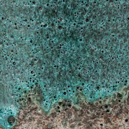 Green &amp; Teal Reactive Glaze Volcano Finish Stoneware Vases