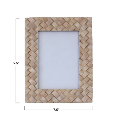 Ivory Woven Resin Picture Frame | Holds 5x7 Photo