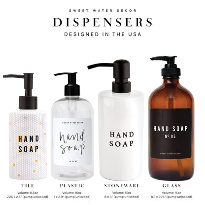 16oz Clear Plastic Dish Soap Dispenser - White Label
