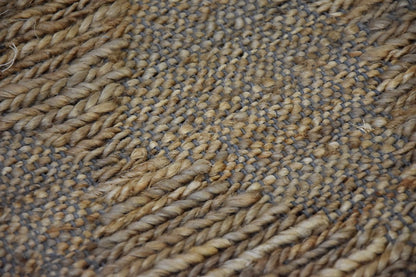 Timbergirl Natural Grey Jute and Cotton Handmade Rug